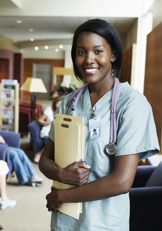 nurse holding files